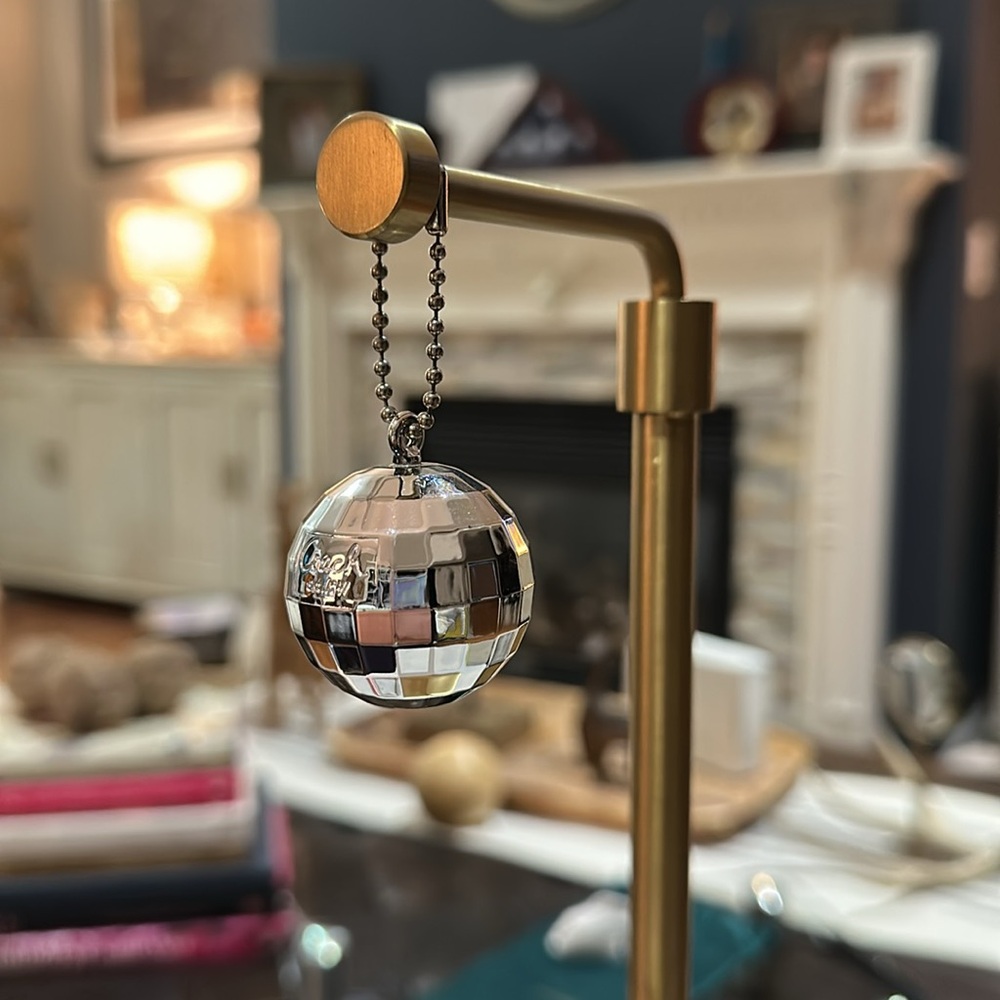 RARE Authentic Coach Disco Ball Bag Charm w/Metallic Patent Leather Hangtag - Picture 8 of 16